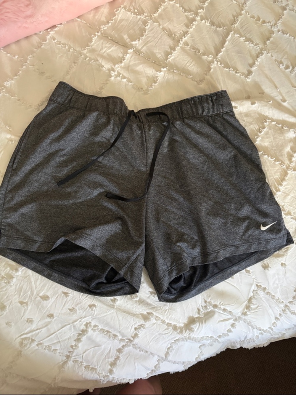 Nike Charcoal Gray Heather Performance Shorts with Drawstring